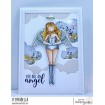 CURVY GIRL ANGEL RUBBER STAMP SET (INCLUDES MINI ANGEL)